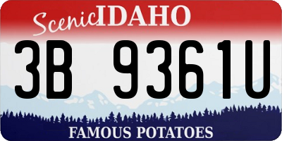 ID license plate 3B9361U