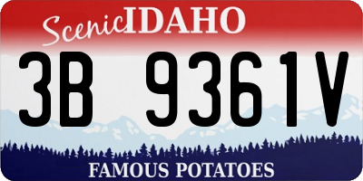 ID license plate 3B9361V