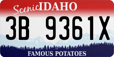 ID license plate 3B9361X