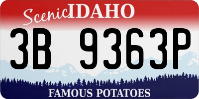 ID license plate 3B9363P