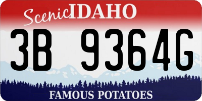 ID license plate 3B9364G