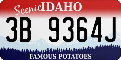 ID license plate 3B9364J