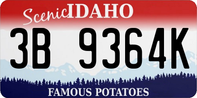 ID license plate 3B9364K