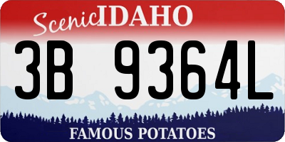 ID license plate 3B9364L