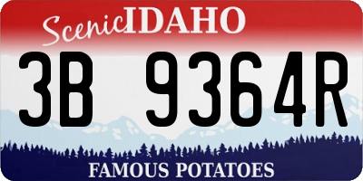 ID license plate 3B9364R