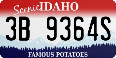 ID license plate 3B9364S