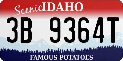 ID license plate 3B9364T