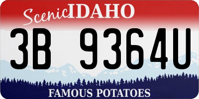 ID license plate 3B9364U
