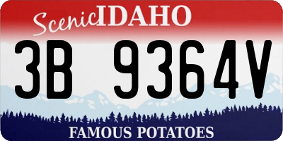 ID license plate 3B9364V