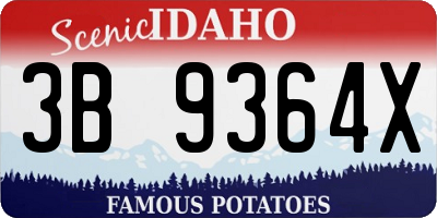 ID license plate 3B9364X