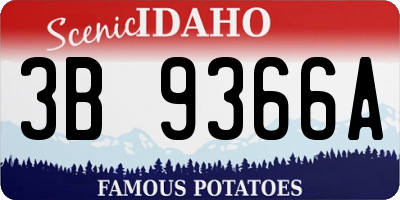 ID license plate 3B9366A
