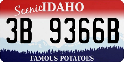 ID license plate 3B9366B