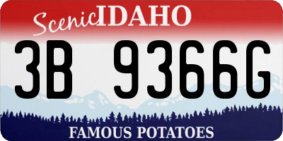 ID license plate 3B9366G