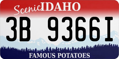 ID license plate 3B9366I