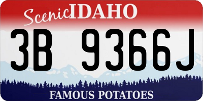 ID license plate 3B9366J