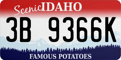 ID license plate 3B9366K