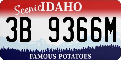 ID license plate 3B9366M