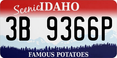 ID license plate 3B9366P