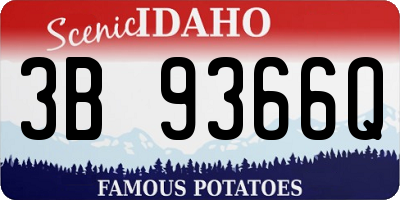 ID license plate 3B9366Q
