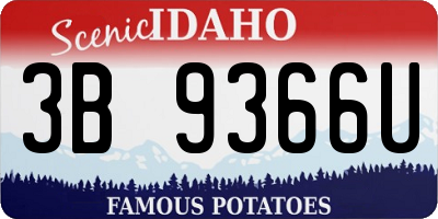 ID license plate 3B9366U