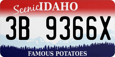 ID license plate 3B9366X