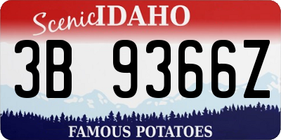 ID license plate 3B9366Z