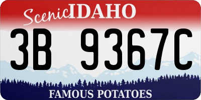 ID license plate 3B9367C