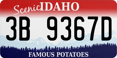ID license plate 3B9367D