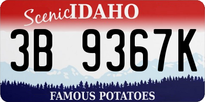 ID license plate 3B9367K