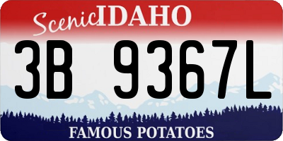 ID license plate 3B9367L