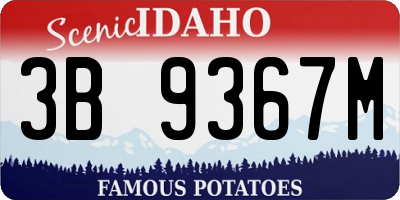 ID license plate 3B9367M