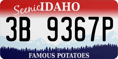 ID license plate 3B9367P