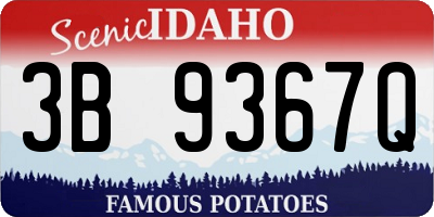 ID license plate 3B9367Q