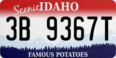 ID license plate 3B9367T