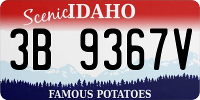 ID license plate 3B9367V