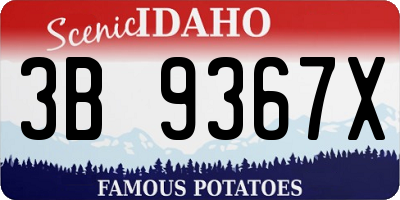 ID license plate 3B9367X