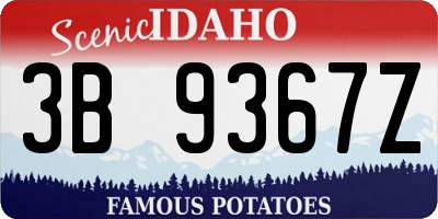 ID license plate 3B9367Z