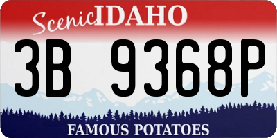 ID license plate 3B9368P