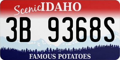 ID license plate 3B9368S