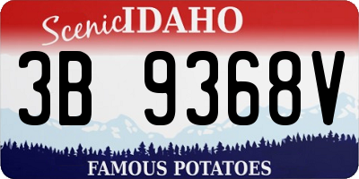 ID license plate 3B9368V