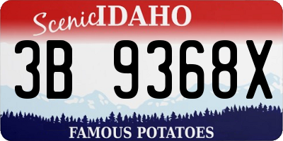ID license plate 3B9368X