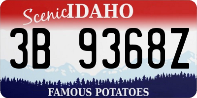 ID license plate 3B9368Z