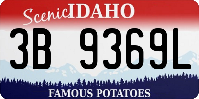 ID license plate 3B9369L
