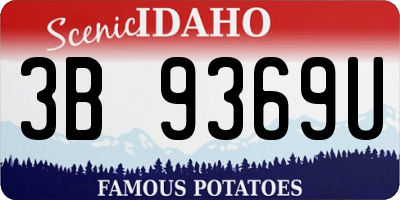 ID license plate 3B9369U