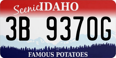 ID license plate 3B9370G