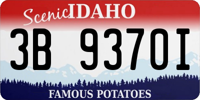 ID license plate 3B9370I