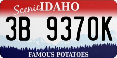 ID license plate 3B9370K
