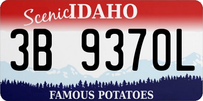 ID license plate 3B9370L