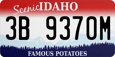 ID license plate 3B9370M