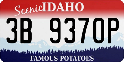 ID license plate 3B9370P
